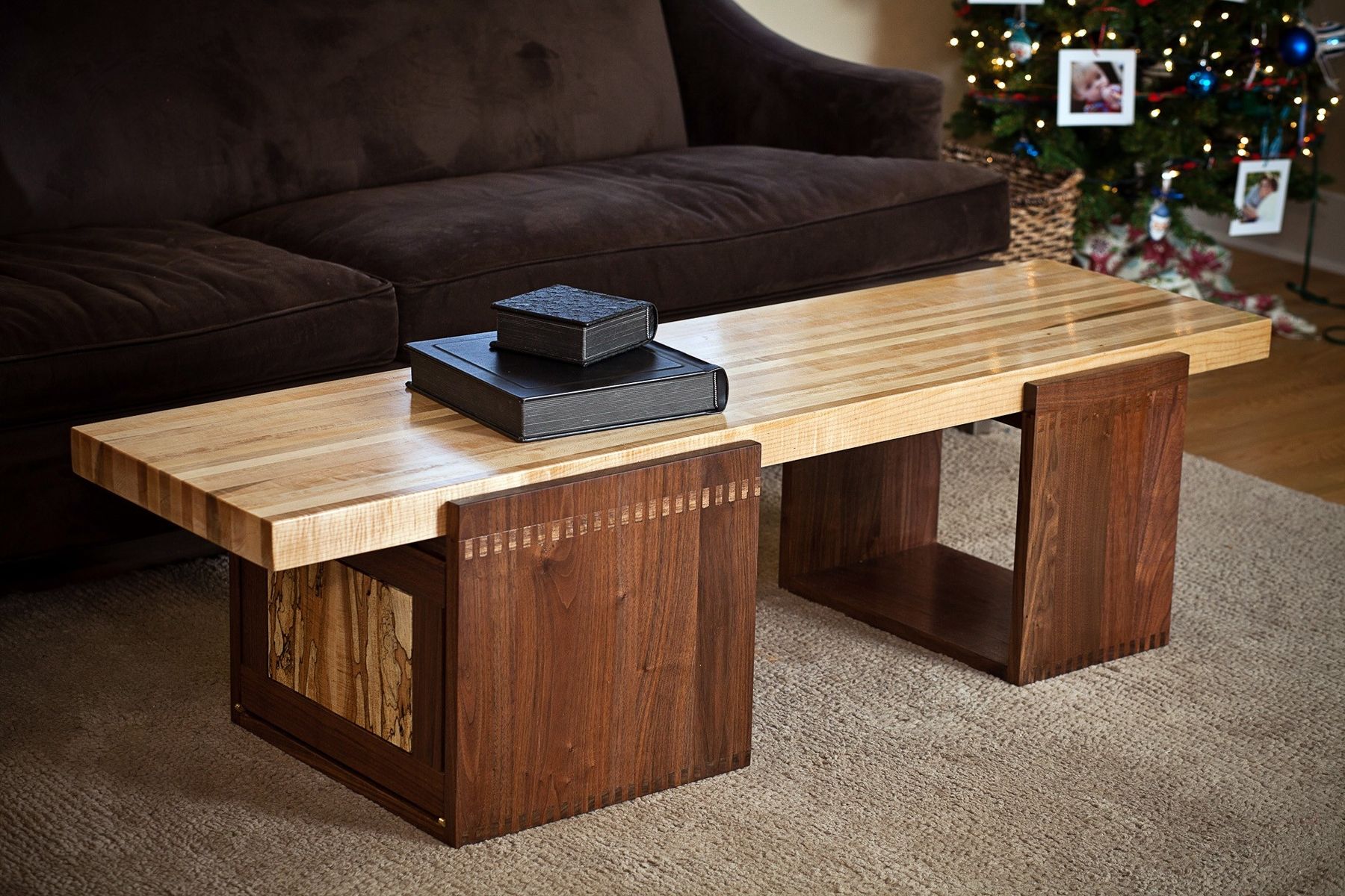 plank coffe table modern living room